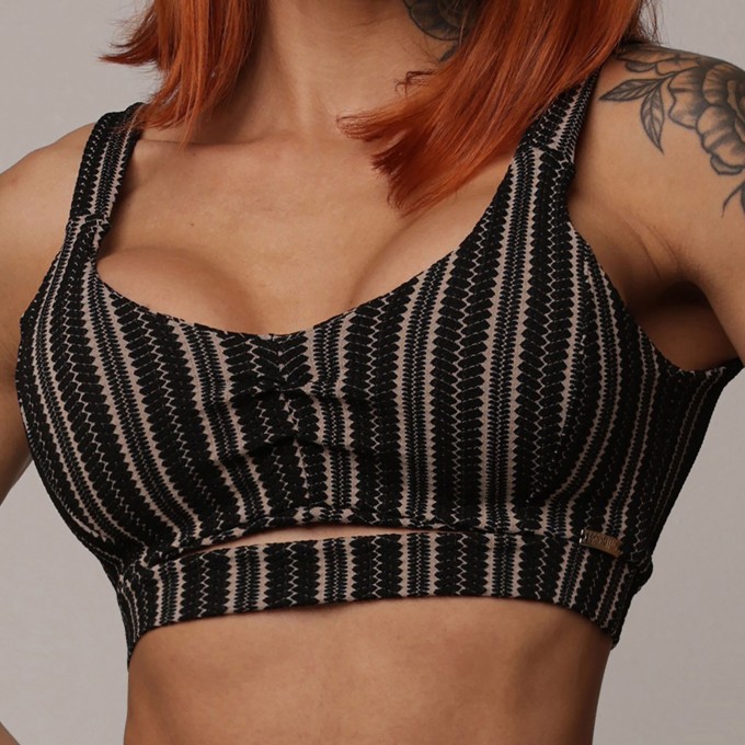 Top Georgia Jacquard Crochet Coffee