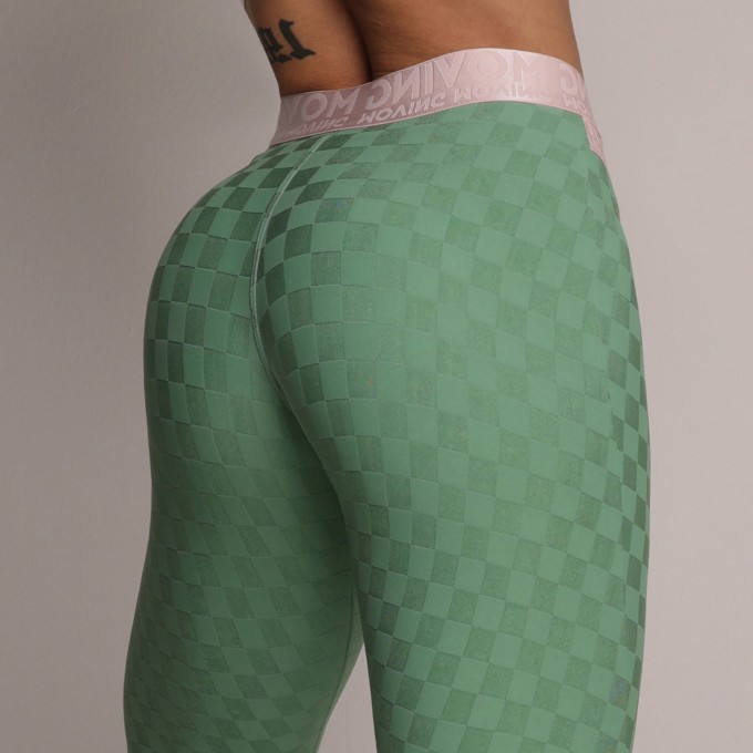 Legging Hit Jacquard Xeque-Mate Menta