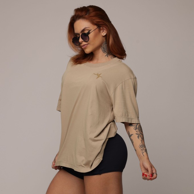 Camiseta Oversized Algodão Premium Sustentável Nude