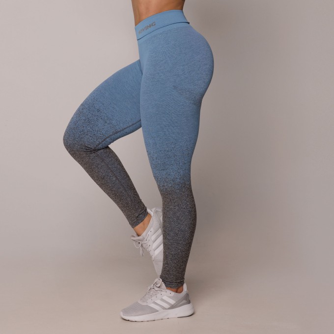 Legging Seamless Gravidade Zero Emana Degradê Azul