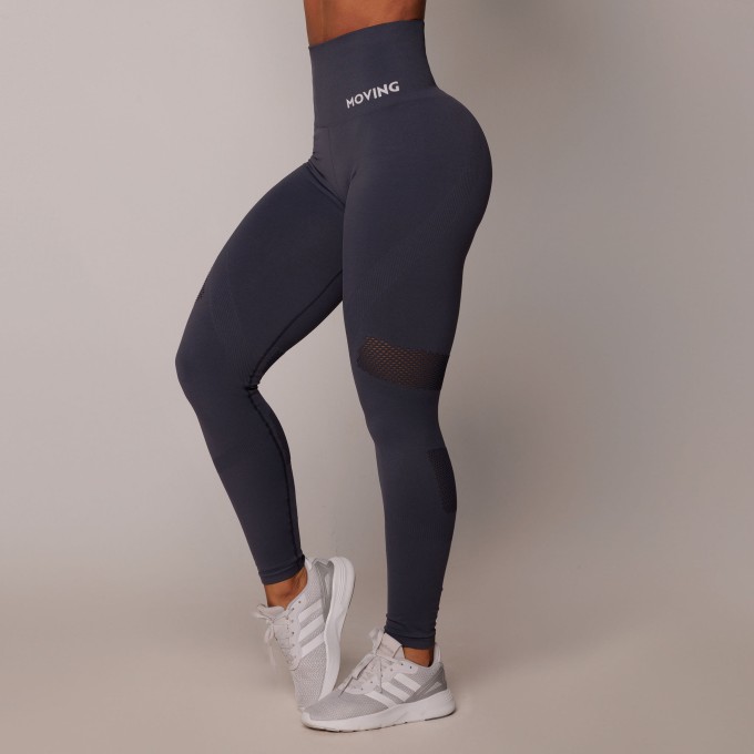 Legging Seamless Gravidade Zero Emana Cinza Chumbo