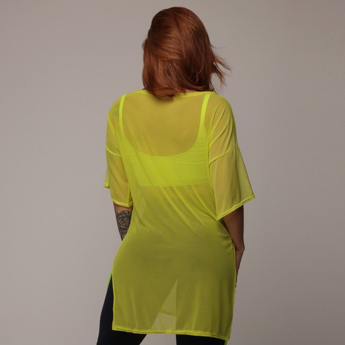 Chemise de Tule Amarelo Neon