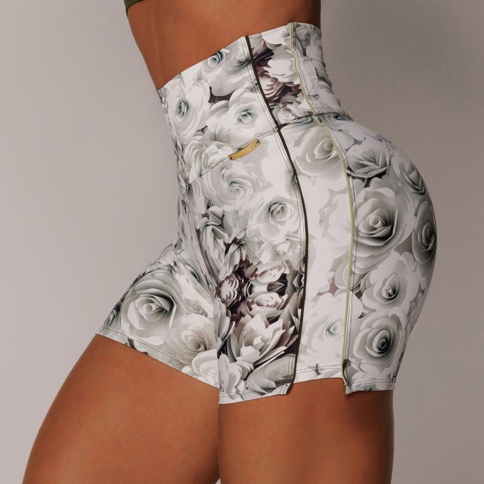 Short Emotion Empina Bumbum White Roses Exclusivo