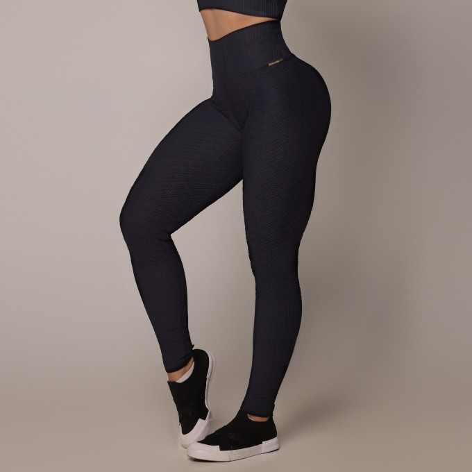 Legging Empina Bumbum Jacquard Luxor Preto