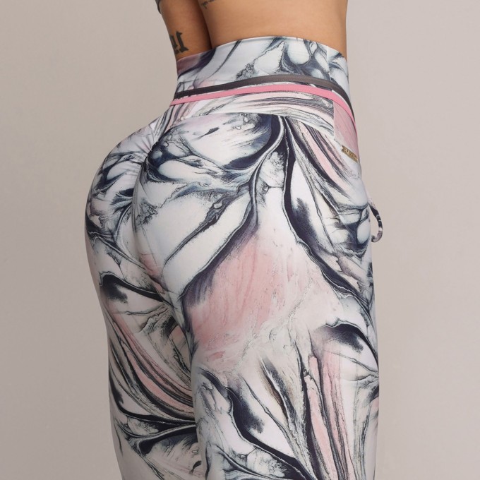 Legging Empina Bumbum Marble Rose Exclusiva