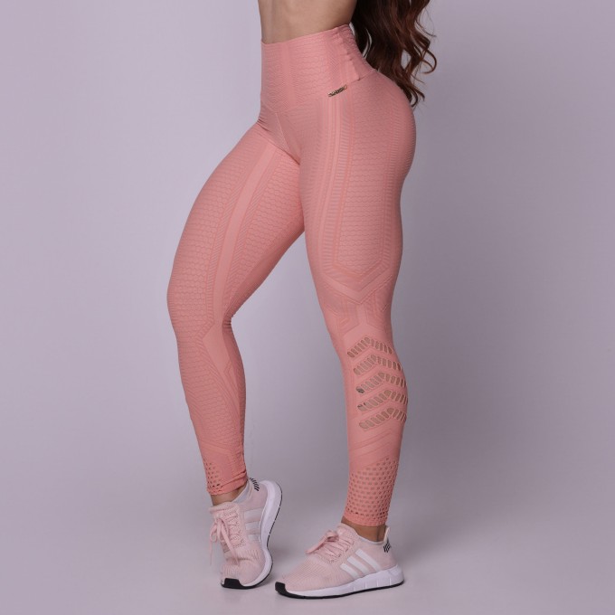 LEGGING JACQUARD DOTS PEACH