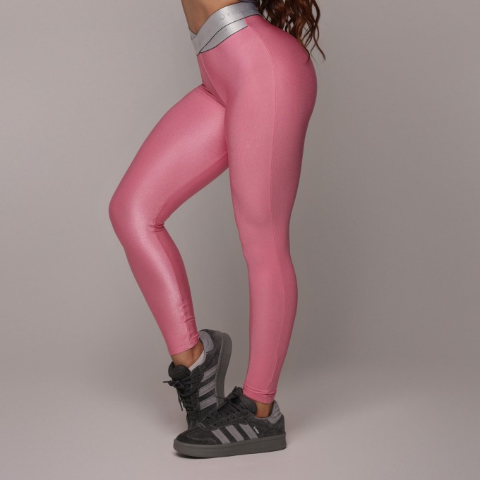 LEGGING HIT GLOSSY ROSA CHICLETE