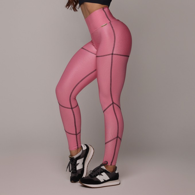 LEGGING PUMP EMPINA BUMBUM GLOSSY ROSA CHICLETE