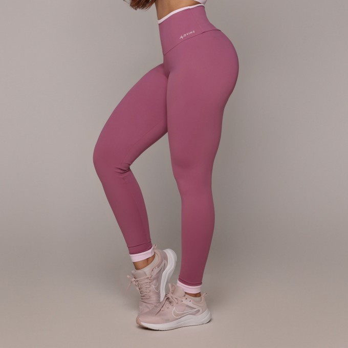 LEGGING BICOLOR EMPINA BUMBUM ROSA QUEIMADO