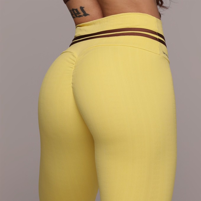 LEGGING EMPINA BUMBUM JACQUARD FLOWERS HONEY