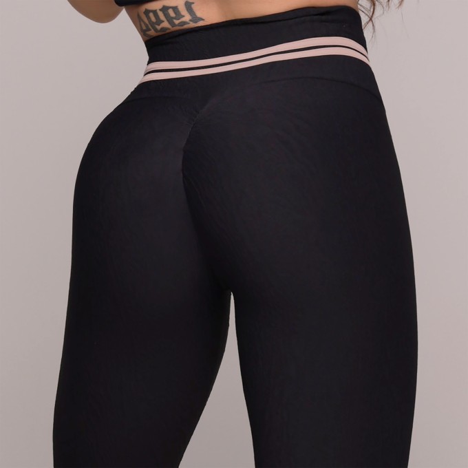 LEGGING EMPINA BUMBUM JACQUARD DUNAS PRETO