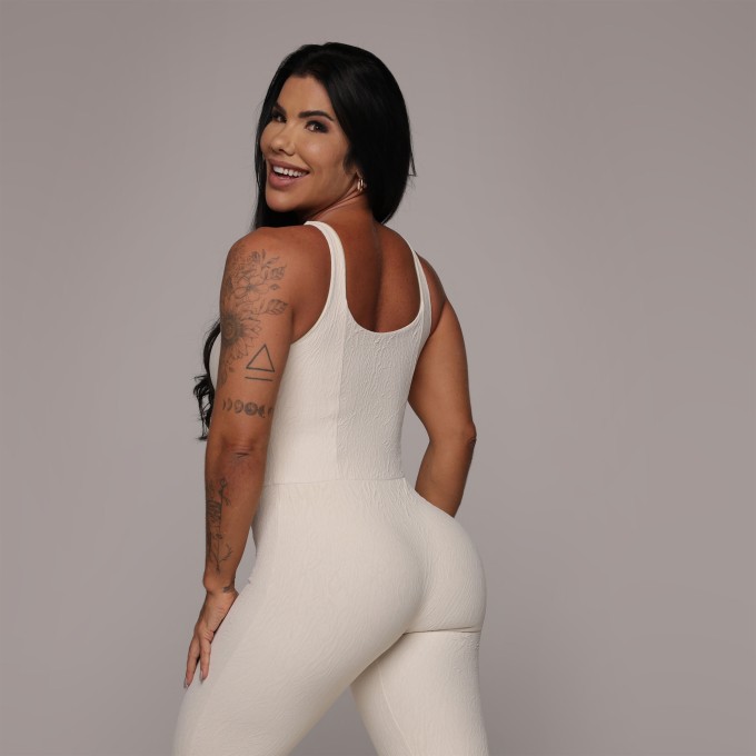 MACACÃO CONFORT JACQUARD DUNAS OFF-WHITE