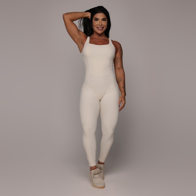 MACACÃO CONFORT JACQUARD DUNAS OFF-WHITE