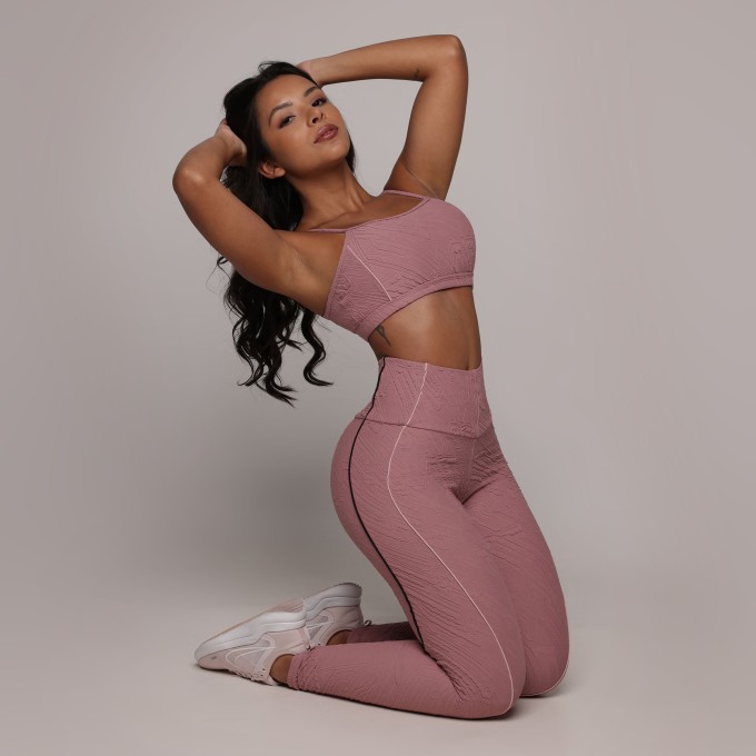 LEGGING HOPE JACQUARD GRAFIATO ROSA QUEIMADO