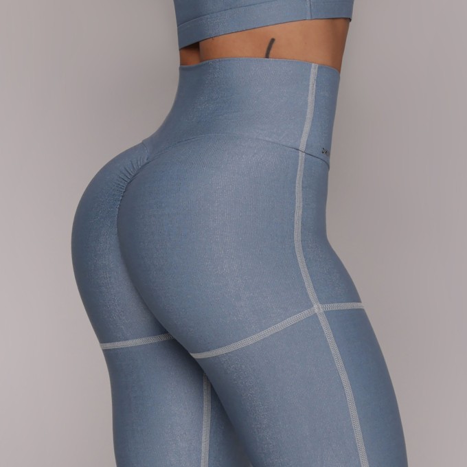 LEGGING PUMP EMPINA BUMBUM GLOSSY AZUL ATLÂNTICO