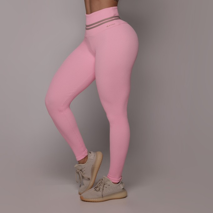 LEGGING EMPINA BUMBUM JACQUARD CONFORT ROSA CHICLETE