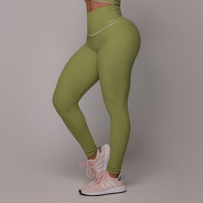 LEGGING WALK EMPINA BUMBUM JACQUARD DIAMOND OLIVA