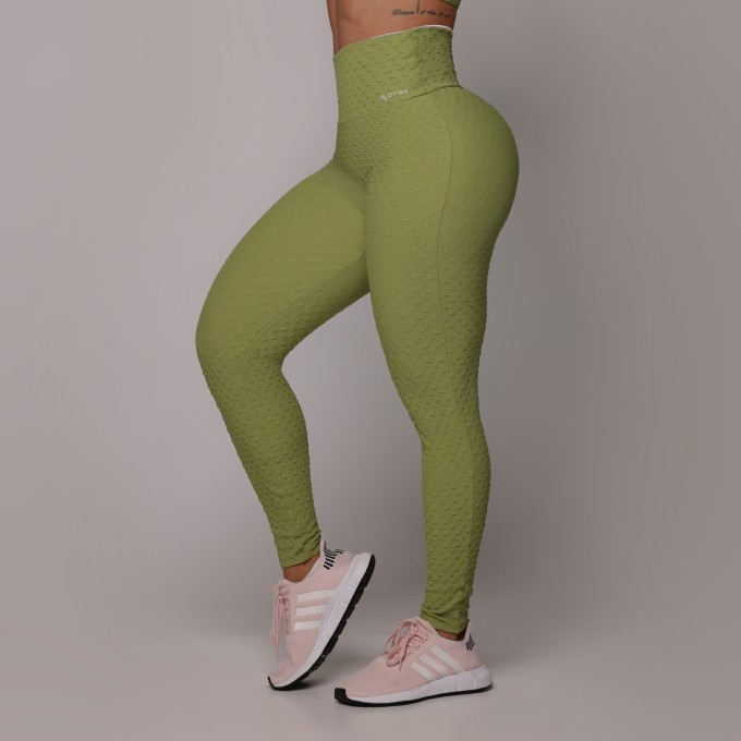 LEGGING CONFORT BICOLOR EMPINA BUMBUM JACQUARD DIAMOND OLIVA