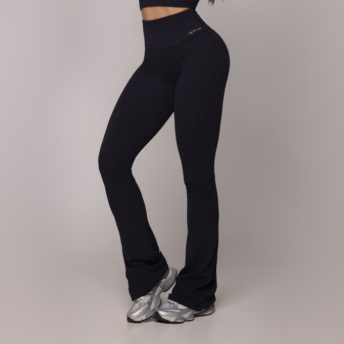 CALÇA FLARE JACQUARD BRAID PRETO