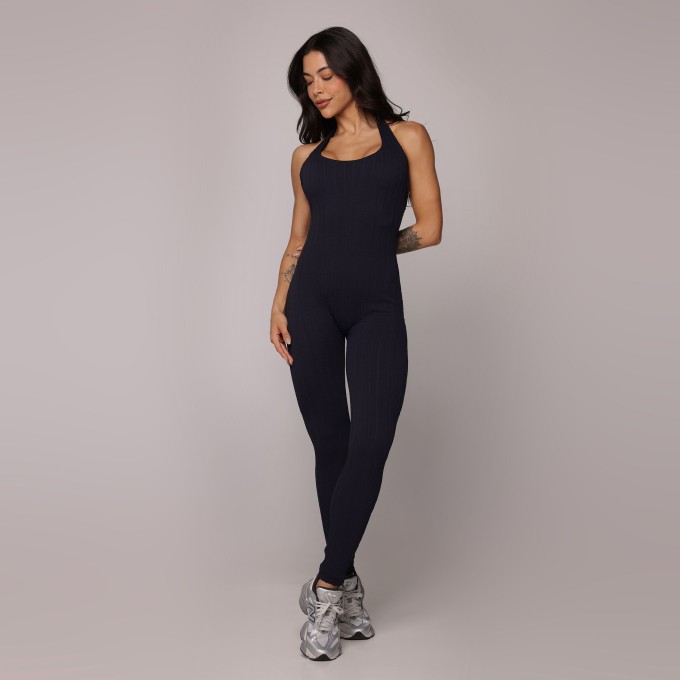 MACACÃO PARTENON JACQUARD BRAID PRETO