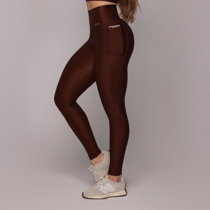 LEGGING ZURIQUE GLOSSY COFFEE