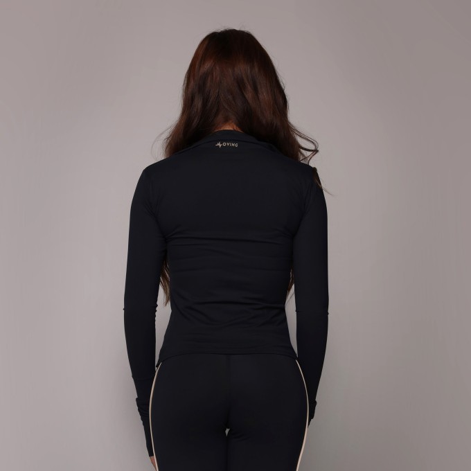 CASACO SLIM PRETO TOQUE DE PÊSSEGO
